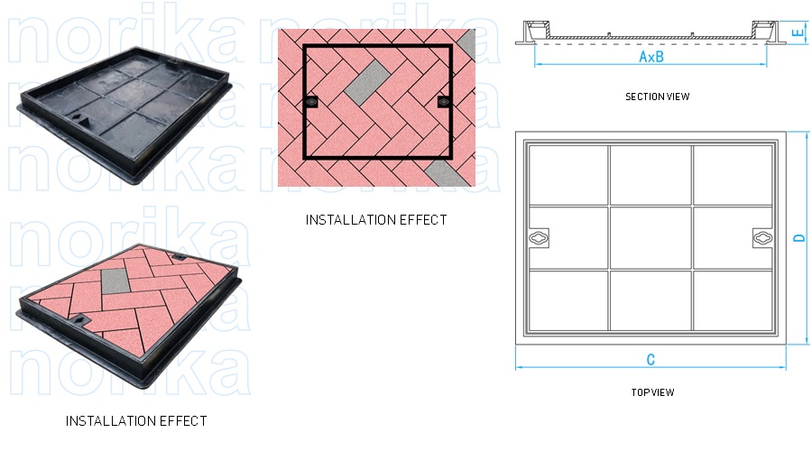 Ductile Iron Light Duty Recessed Inspection Manhole Cover & Frame (C Grade)